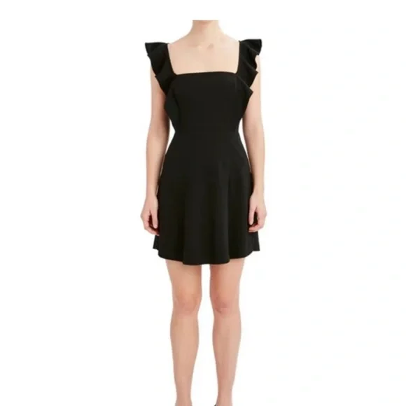 bcbgeneration black ruffle dress Deluxe Black Widow Costume main image 0
